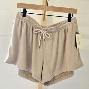 Universal Thread Women's Athletic Drawstring Shorts in Light Beige